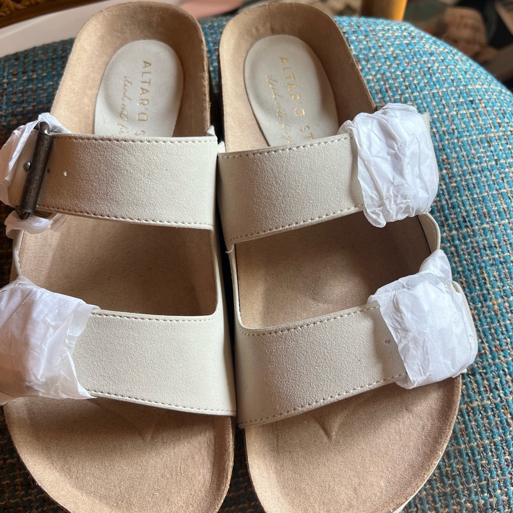 Altar'd State Cream Platform Sandals